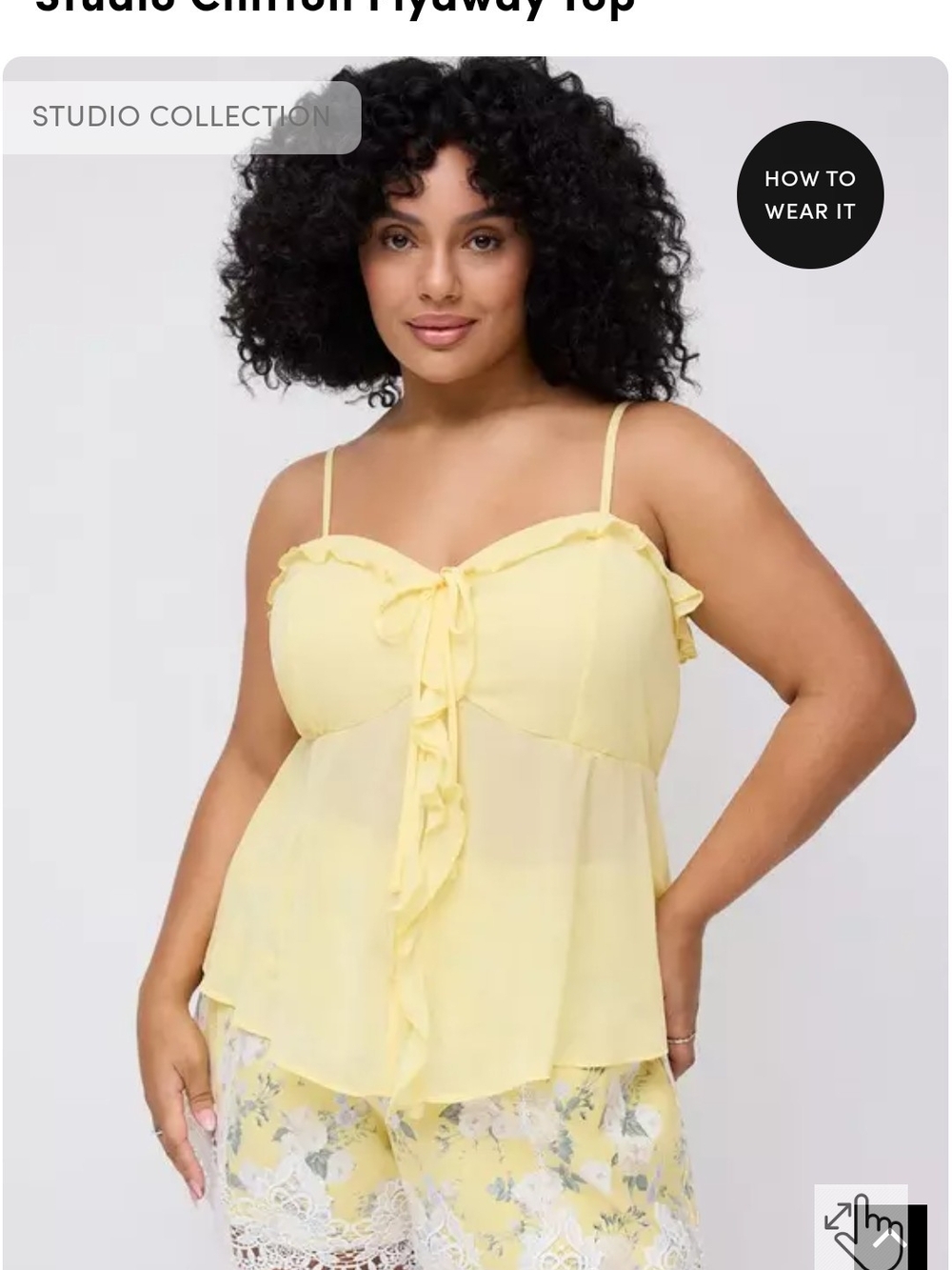 Torrid Studio Collection Yellow Ruffle-Trim Camisole